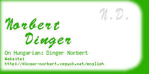 norbert dinger business card